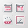 Set line Loading data window, Web development, Software and Search engine icon. Vector Royalty Free Stock Photo