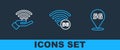 Set line Location 5G network, and icon. Vector