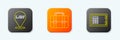Set line Location law, Briefcase and Safe icon. Vector