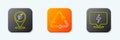 Set line Location with leaf, Recycle symbol and Lightning bolt icon. Vector Royalty Free Stock Photo