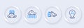 Set line Location taxi car, Taxi, service rating and mobile app icon. Vector