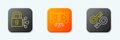 Set line Lock with bitcoin, Bitcoin circuit and Cryptocurrency key icon. Vector