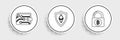 Set line Lock with bitcoin, Cryptocurrency wallet and Shield Ethereum ETH icon. Vector