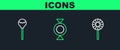 Set line Lollipop, and Candy icon. Vector