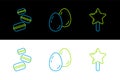 Set line Lollipop, Macaron cookie and Easter eggs icon. Vector