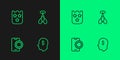 Set line Lucky player, Online sports betting, Lottery ticket and Dart arrow icon. Vector