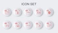 Set line M3U file document, EML, PHP, WMA, JPG, WAV, MP3 and XML icon. Vector Royalty Free Stock Photo