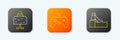 Set line Magic ball on table, Gamepad and Water slide icon. Vector