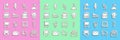 Set line Mail and e-mail, Pencil, Cloud database, Office chair, Stapler, Paper shredder, Table lamp and Delete file