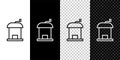 Set line Manual coffee grinder icon isolated on black and white, transparent background. Vector Royalty Free Stock Photo