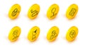 Set line Map pin, Folded map with location marker, Radar, pointer house, Road traffic sign, Push, Route and Magnifying
