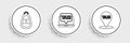 Set line Map pointer with taxi, Car key remote and Laptop call service icon. Vector Royalty Free Stock Photo