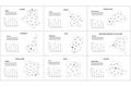 Set line maps. Algeria, Angola, Burkina faso, Cameroon, Chad, Congo, Ivory Coast, Egypt, Ethiopia. Lines and dots