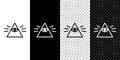 Set line Masons symbol All-seeing eye of God icon isolated on black and white background. The eye of Providence in the Royalty Free Stock Photo