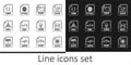 Set line MAX file document, EML, TIFF, XSL, OBJ, CSS, OGG and HTML icon. Vector Royalty Free Stock Photo