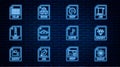 Set line MAX file document, RUBY, GIF, PHP, ZIP, XLS, MP3 and 3DS icon. Vector Royalty Free Stock Photo