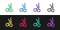 Set line Medical scissors icon isolated on black and white background. Vector Illustration Royalty Free Stock Photo