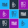 Set line Medical thermometer, Digital and icon. Vector Royalty Free Stock Photo