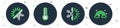 Set line Meteorology thermometer, Sun and snowflake, and Rainbow with clouds icon. Vector