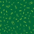 Set line Microscope, Explosion in the flask and Test tube on seamless pattern. Vector Royalty Free Stock Photo