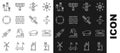 Set line Microscope, Motion sensor, UAV Drone, DNA symbol, Binary code, Processor with microcircuits CPU, Computer Royalty Free Stock Photo