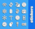 Set line Mining farm, Phone mobile and cryptocurrency coin Bitcoin, Cryptocurrency wallet, cloud mining, Blockchain