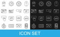 Set line Mobile Apps, Front end development, Website template, RGB and CMYK color mixing, UI UX design, and icon. Vector Royalty Free Stock Photo
