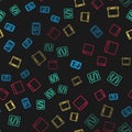 Set line Mobile Apps, Programming language syntax, Laptop and Browser window on seamless pattern. Vector Royalty Free Stock Photo