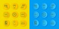Set line Mobile Apps, UI or UX design, RGB and CMYK color mixing, Web development, graphic, Front end and icon. Vector Royalty Free Stock Photo