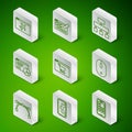Set line Mobile Apps, Web development, Website template, Online shopping on screen, statistic, UI or UX design, Bezier Royalty Free Stock Photo