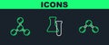 Set line Molecule, and Test tube and flask icon. Vector