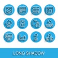 Set line Monitor with graph chart, Data analysis, Cloud technology data transfer, Computer network and Folder and lock Royalty Free Stock Photo