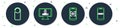 Set line Monitor with password, Mobile and eye scan, Please do not disturb and icon. Vector