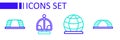 Set line Monkey bar, Playground climbing equipment, Attraction carousel and icon. Vector Royalty Free Stock Photo