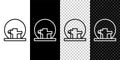 Set line Montreal Biosphere icon isolated on black and white background. Vector