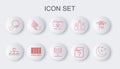 Set line Moon and stars, Folder tree, FTP folder download, Unknown document, search, Falling, Server, Data, Web Hosting Royalty Free Stock Photo
