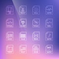 Set line MOV file document, MP3, XSL, DLL, RUBY, HTML, JS and WMA icon. Vector Royalty Free Stock Photo