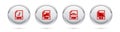 Set line MP3 file document, PDF, PHP and XLS. Silver circle button. Vector Royalty Free Stock Photo