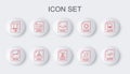 Set line MP3 file document, SVG, XML, WAV, JS, M3U, OBJ and icon. Vector Royalty Free Stock Photo