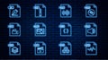Set line MP3 file document, WMA, WAV, BMP, MOV, AI, CSS and ZIP icon. Vector Royalty Free Stock Photo