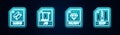 Set line MSG file document, JS, RUBY and ZIP. Glowing neon icon. Vector Royalty Free Stock Photo
