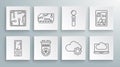 Set line Music player, RAM, random access memory, Video graphic card, Cloud technology data transfer storage, Gamepad