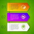 Set line Music streaming service, CO2 emissions cloud, Head hunting concept and Aviation bombs. Business infographic Royalty Free Stock Photo