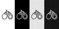 Set line Musical instrument castanets icon isolated on black and white background. Vector Royalty Free Stock Photo