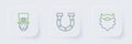 Set line Mustache and beard, Horseshoe and Leprechaun icon. Vector Royalty Free Stock Photo