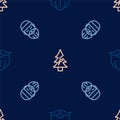 Set line Mustache and beard, Lumberjack and Tree on seamless pattern. Vector