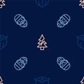 Set line Mustache and beard, Lumberjack and Tree on seamless pattern. Vector