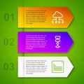 Set line Network cloud connection, Algorithm and Web developer programming code. Business infographic template. Vector Royalty Free Stock Photo