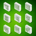 Set line Network cloud connection, Browser window, Filter setting, Search computing, Server, Data, Web Hosting, files Royalty Free Stock Photo