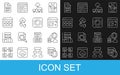 Set line Network cloud connection, Different files, Computer network, Cloud hacking, Browser, File document and Royalty Free Stock Photo